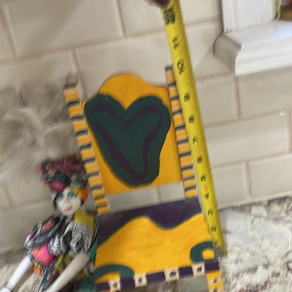 Handmade porcelain beanbag doll with chair. - Picture 9 of 10